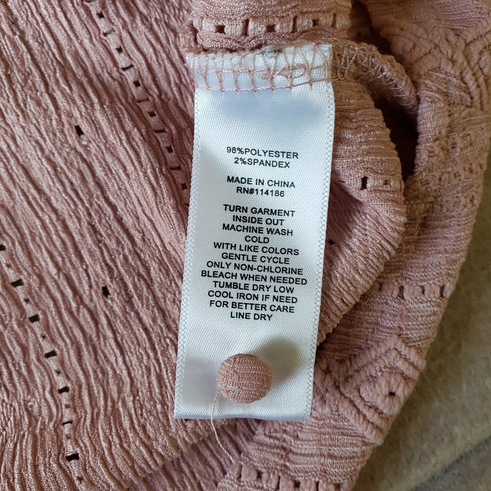 Frye Peasant Top Sz‎ XXL Dusty Pink Aztec Textured  Boho Prairie Southwest - Picture 6 of 9